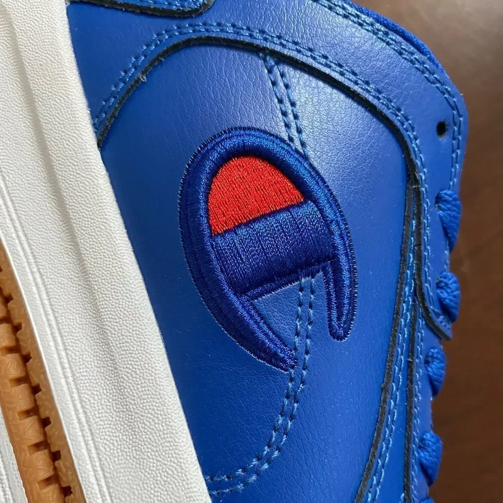NWT Champion Super C Court Leather Shoe Blue Youth
